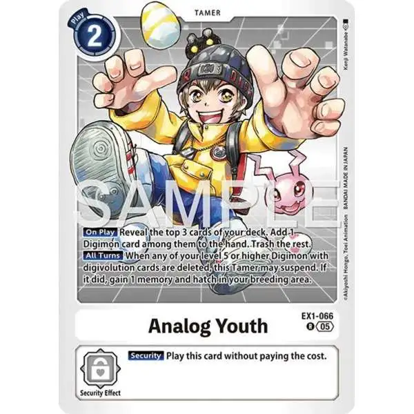 Trading Card Game Advanced Booster Digimon Generation Rare Analog Youth EX1-066 [Reprint]