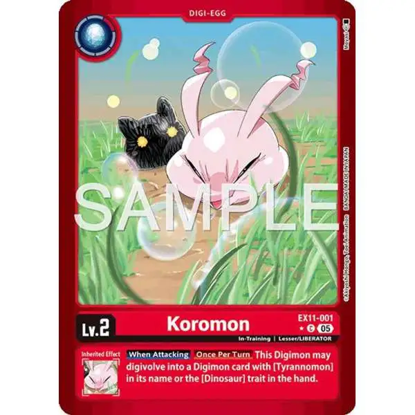 Digimon Trading Card Game Dawn of Liberator Common Koromon EX11-001 [Limited Foil]
