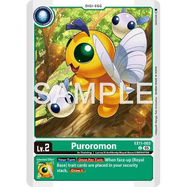 Digimon Trading Card Game Dawn of Liberator Common Puroromon EX11-003