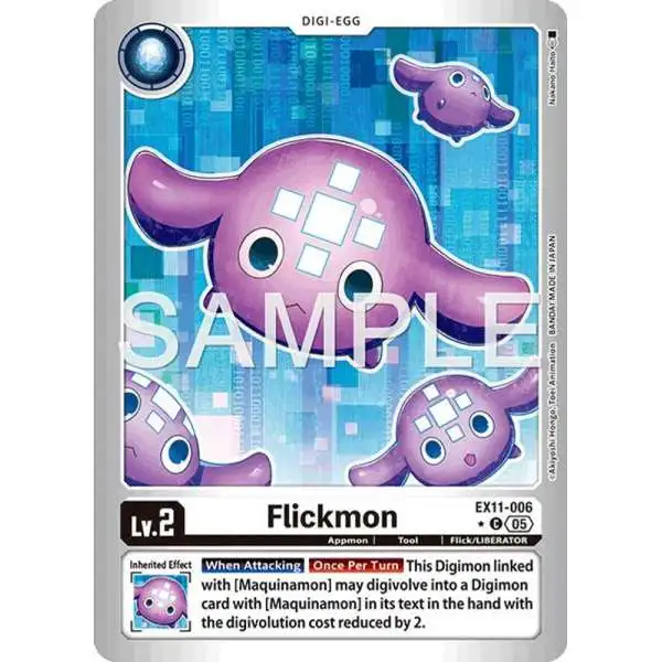 Digimon Trading Card Game Dawn of Liberator Common Flickmon EX11-006 [Limited Foil]