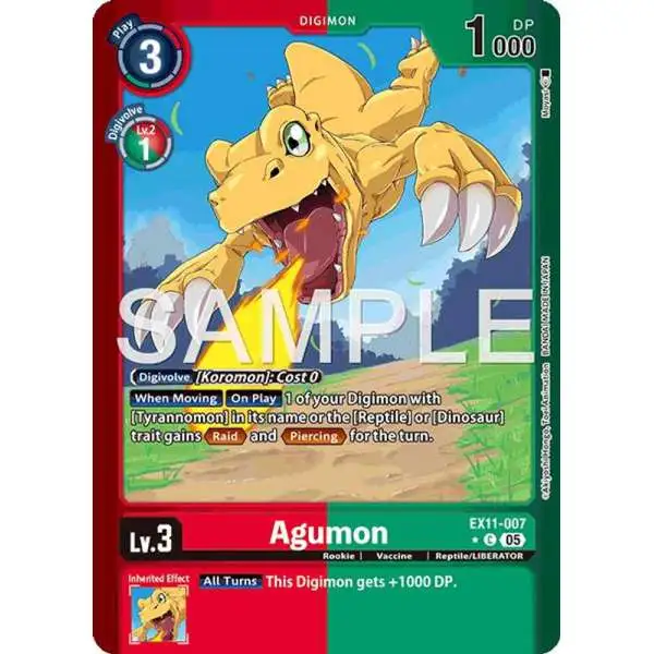 Digimon Trading Card Game Dawn of Liberator Common Agumon EX11-007 [Limited Foil]