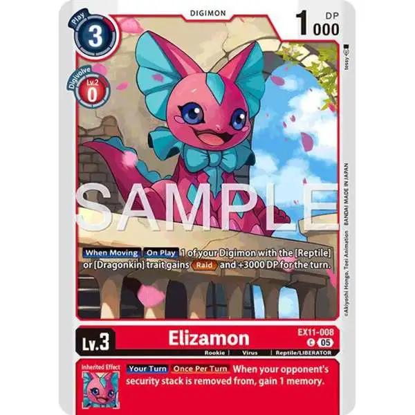 Digimon Trading Card Game Dawn of Liberator Common Elizamon EX11-008