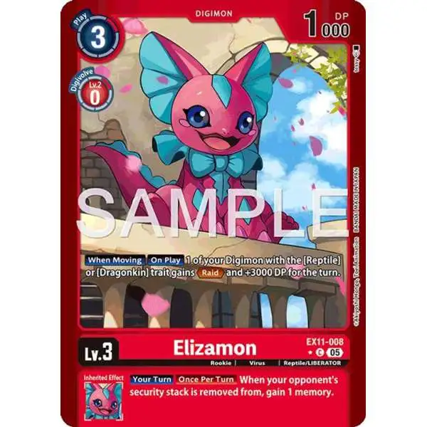 Digimon Trading Card Game Dawn of Liberator Common Elizamon EX11-008 [Limited Foil]