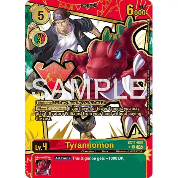Digimon Trading Card Game Dawn of Liberator Uncommon Tyrannomon EX11-009 [Rare Pull]