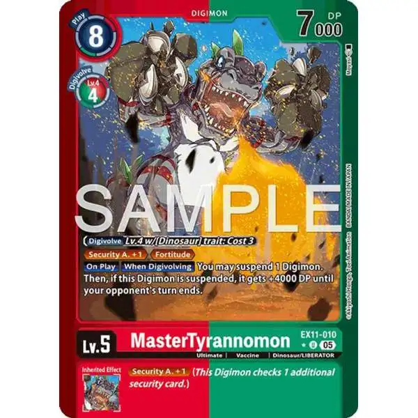Digimon Trading Card Game Dawn of Liberator Uncommon MasterTyrannomon EX11-010 [Limited Foil]
