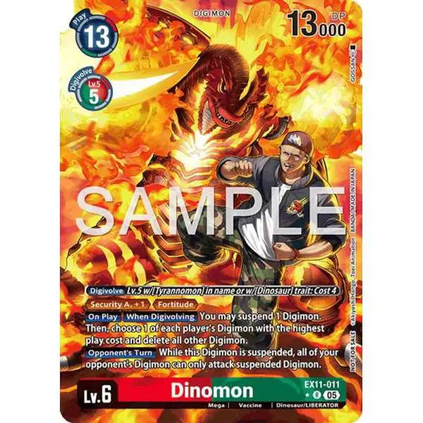 Digimon Trading Card Game Dawn of Liberator Rare Dinomon EX11-011 [Box Topper]