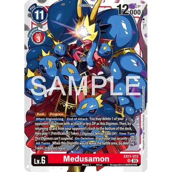 Digimon Trading Card Game Dawn of Liberator Super Rare Medusamon EX11-012