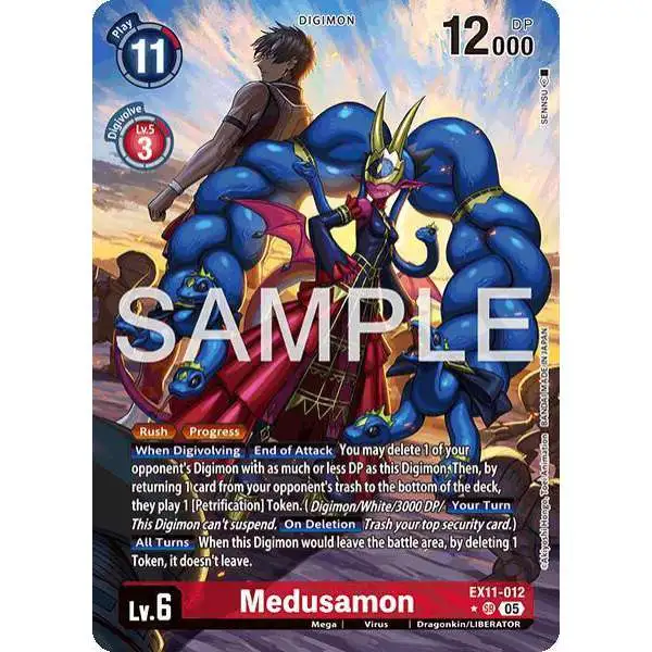 Digimon Trading Card Game Dawn of Liberator Super Rare Medusamon EX11-012 [Alternate Art]