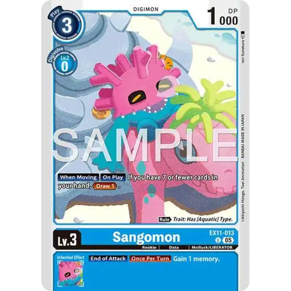 Digimon Trading Card Game Dawn of Liberator Uncommon Sangomon EX11-013