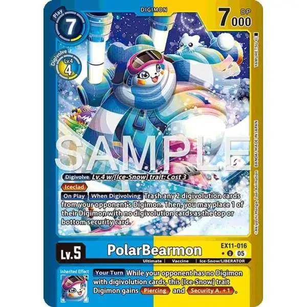Digimon Trading Card Game Dawn of Liberator Uncommon PolarBearmon EX11-016 [Limited Foil]