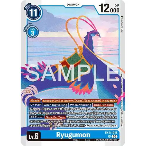 Digimon Trading Card Game Dawn of Liberator Super Rare Ryugumon EX11-018