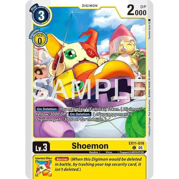 Digimon Trading Card Game Dawn of Liberator Common Shoemon EX11-019