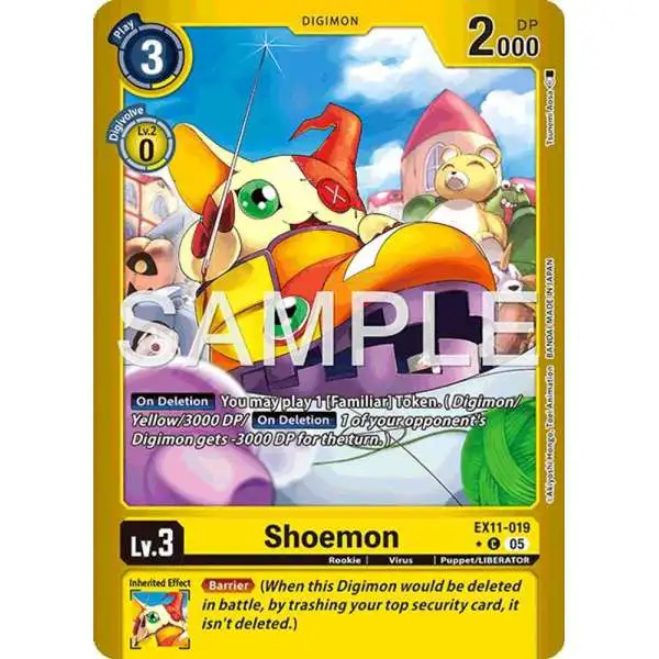 Digimon Trading Card Game Dawn of Liberator Common Shoemon EX11-019 [Limited Foil]