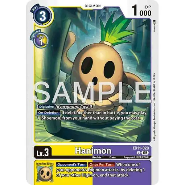 Digimon Trading Card Game Dawn of Liberator Uncommon Hanimon EX11-020