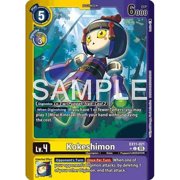 Digimon Trading Card Game Dawn of Liberator Common Kokeshinmon EX11-021 [Limited Foil]