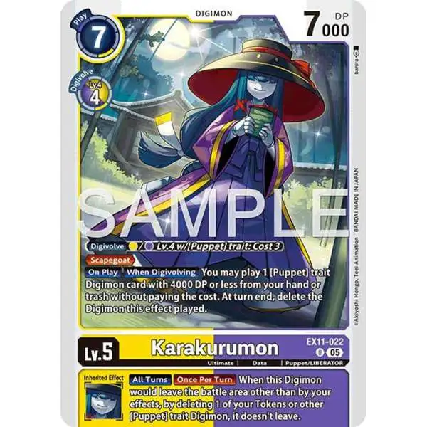 Digimon Trading Card Game Dawn of Liberator Uncommon Karakurumon EX11-022
