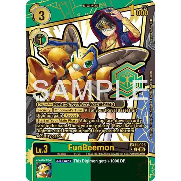 Digimon Trading Card Game Dawn of Liberator Uncommon FunBeemon EX11-025 [Rare Pull]