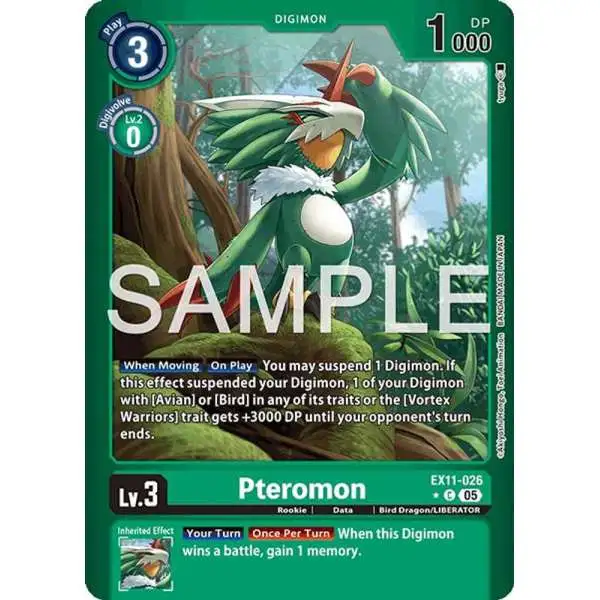 Digimon Trading Card Game Dawn of Liberator Common Pteromon EX11-026 [Limited Foil]
