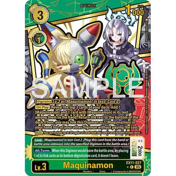 Digimon Trading Card Game Dawn of Liberator Common Maquinamon EX11-027 [Rare Pull]