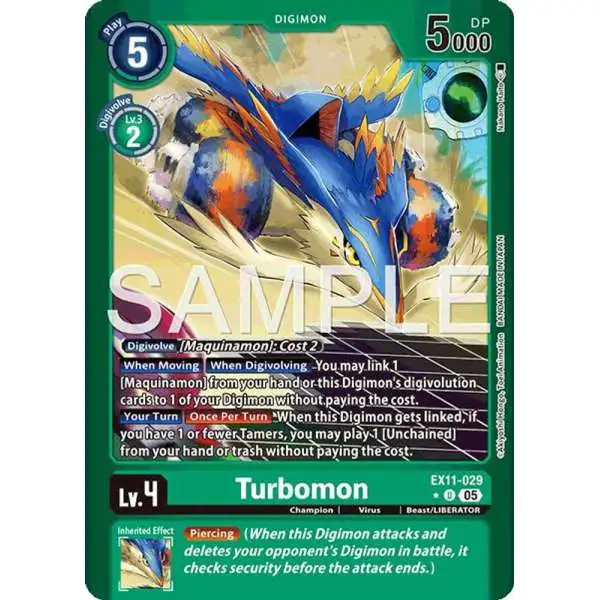 Digimon Trading Card Game Dawn of Liberator Uncommon Turbomon EX11-029 [Limited Foil]