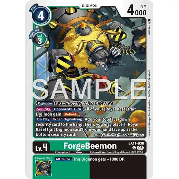 Digimon Trading Card Game Dawn of Liberator Common ForgeBeemon EX11-030