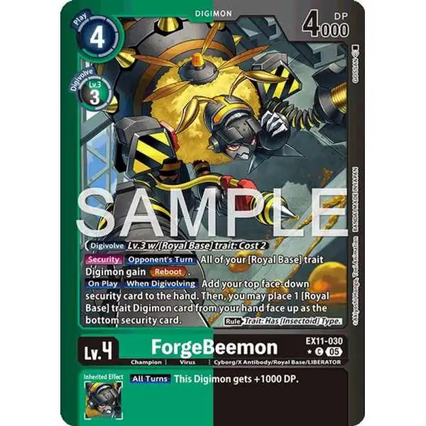 Digimon Trading Card Game Dawn of Liberator Common ForgeBeemon EX11-030 [Limited Foil]