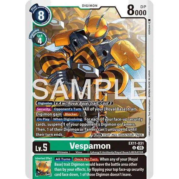 Digimon Trading Card Game Dawn of Liberator Uncommon Vespamon EX11-031