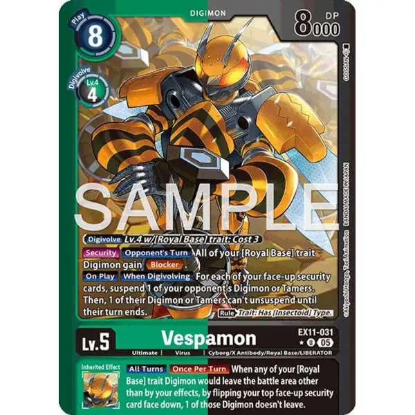 Digimon Trading Card Game Dawn of Liberator Uncommon Vespamon EX11-031 [Limited Foil]