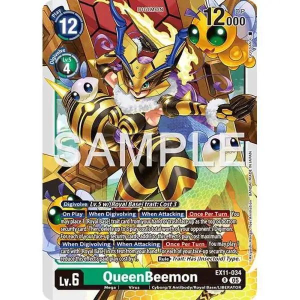 Digimon Trading Card Game Dawn of Liberator Rare QueenBeemon EX11-034