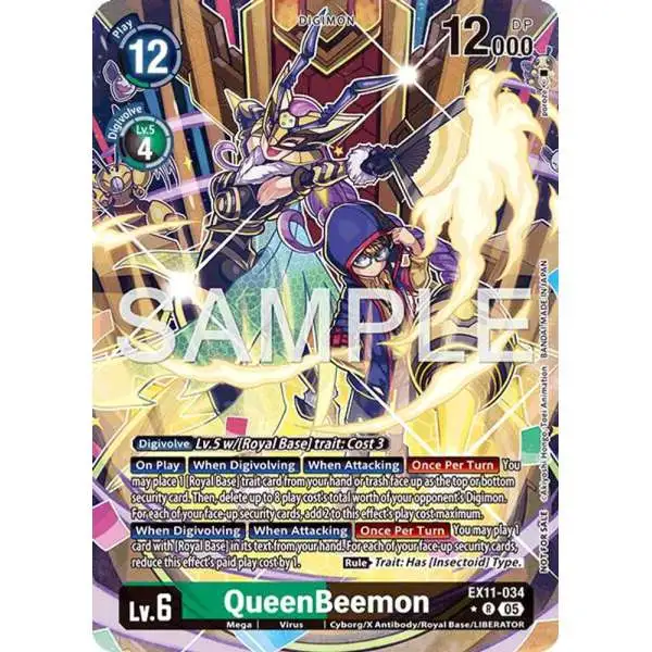Digimon Trading Card Game Dawn of Liberator Rare QueenBeemon EX11-034 [Box Topper]