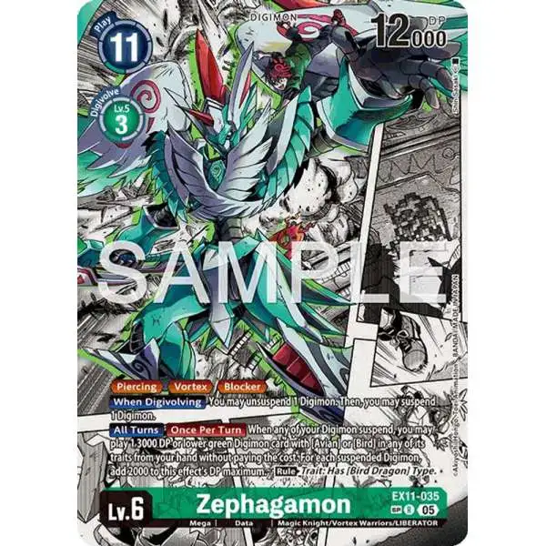 Digimon Trading Card Game Dawn of Liberator Rare Zephagamon EX11-035 [SP]