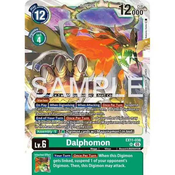Digimon Trading Card Game Dawn of Liberator Super Rare Dalphomon EX11-036