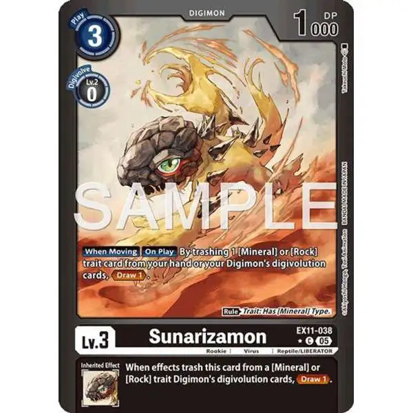 Digimon Trading Card Game Dawn of Liberator Common Sunarizamon EX11-038 [Limited Foil]