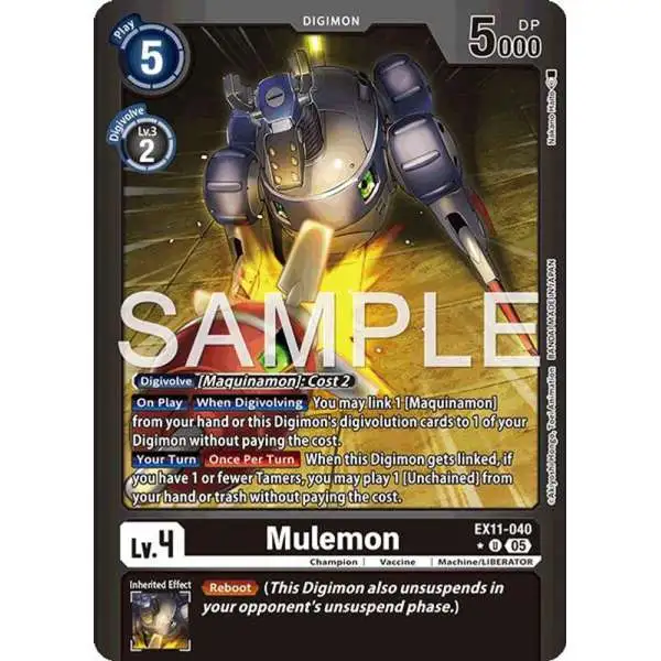 Digimon Trading Card Game Dawn of Liberator Uncommon Mulemon EX11-040 [Limited Foil]