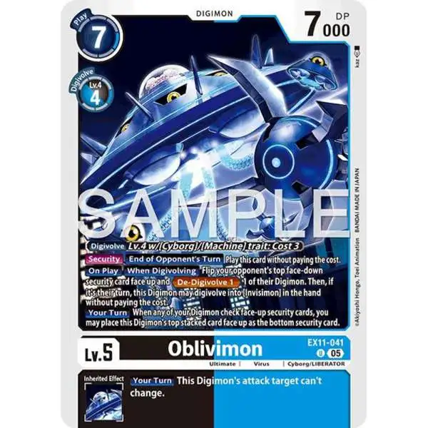 Digimon Trading Card Game Dawn of Liberator Uncommon Oblivimon EX11-041