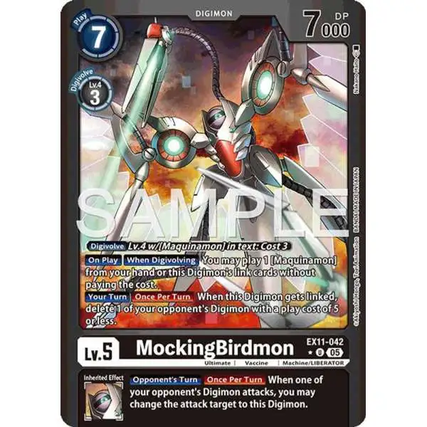 Digimon Trading Card Game Dawn of Liberator Uncommon MockingBirdmon EX11-042 [Limited Foil]