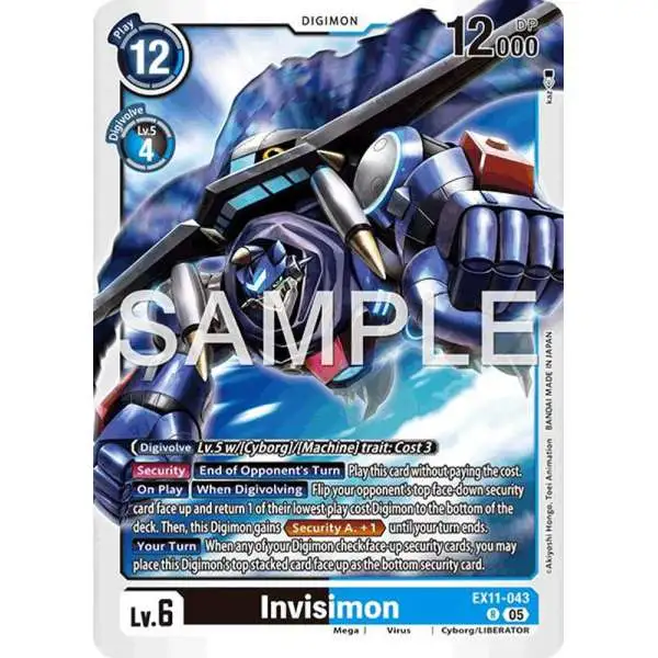 Digimon Trading Card Game Dawn of Liberator Rare Invisimon EX11-043