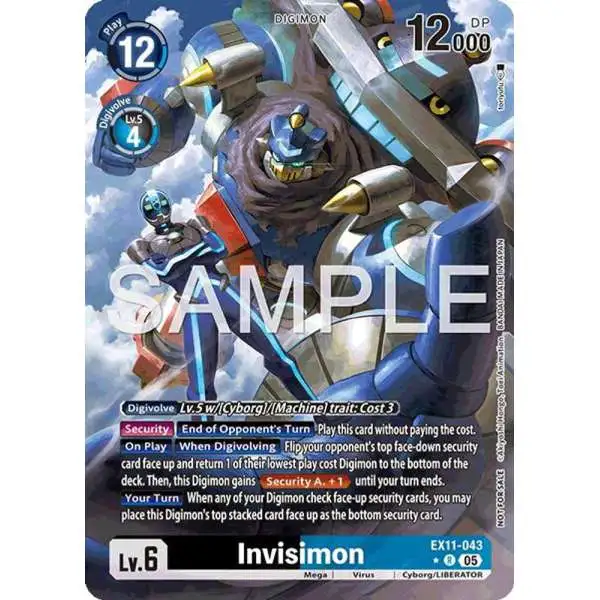 Digimon Trading Card Game Dawn of Liberator Rare Invisimon EX11-043 [Box Topper]
