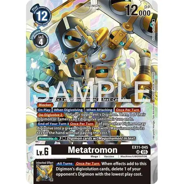 Digimon Trading Card Game Dawn of Liberator Super Rare Metatromon EX11-045