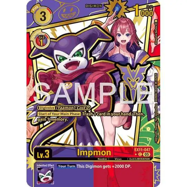 Digimon Trading Card Game Dawn of Liberator Common Impmon EX11-047 [Rare Pull]