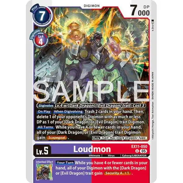 Digimon Trading Card Game Dawn of Liberator Uncommon Loudmon EX11-050