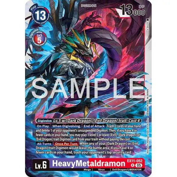 Digimon Trading Card Game Dawn of Liberator Rare HeavyMetaldramon EX11-052