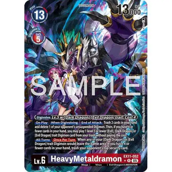 Digimon Trading Card Game Dawn of Liberator Rare HeavyMetaldramon EX11-052 [Box Topper]