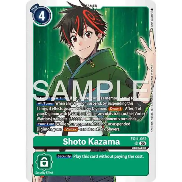 Digimon Trading Card Game Dawn of Liberator Super Rare Shoto Kazama EX11-062
