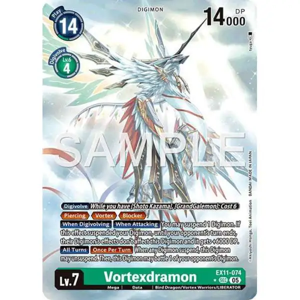 Digimon Trading Card Game Dawn of Liberator Secret Rare Vortexdramon EX11-074 [Alternate Art]