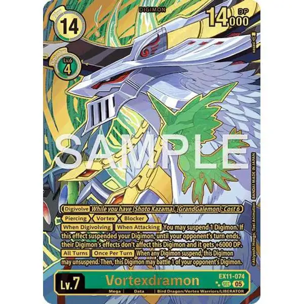 Digimon Trading Card Game Dawn of Liberator Secret Rare Vortexdramon EX11-074 [Rare Pull]