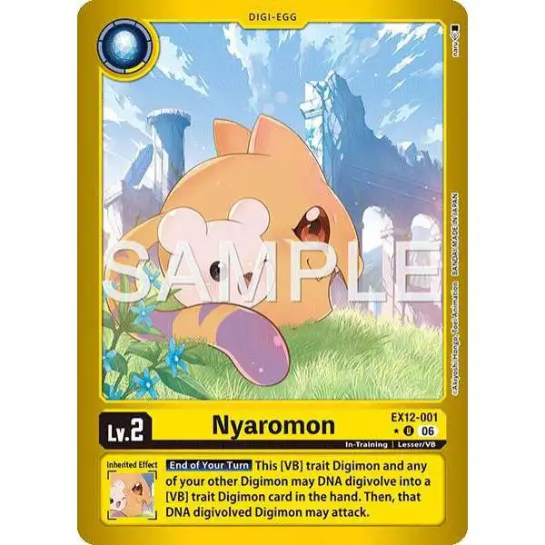 Digimon Trading Card Game Digital World Shambala Uncommon Nyaromon EX12-001 [Limited Foil]