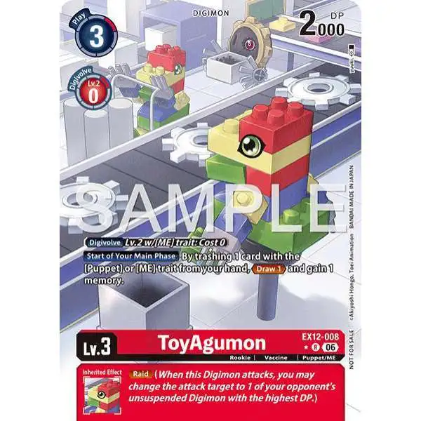 Digimon Trading Card Game Digital World Shambala Rare ToyAgumon EX12-008 [Box Topper]