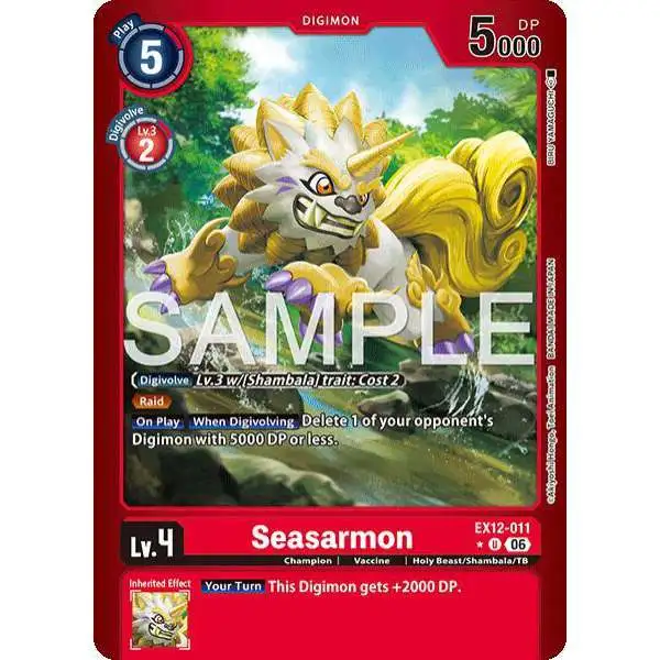 Digimon Trading Card Game Digital World Shambala Uncommon Seasarmon EX12-011 [Limited Foil]