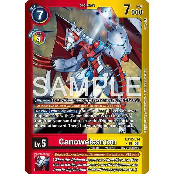 Digimon Trading Card Game Digital World Shambala Uncommon Canoweissmon EX12-014 [Limited Foil]
